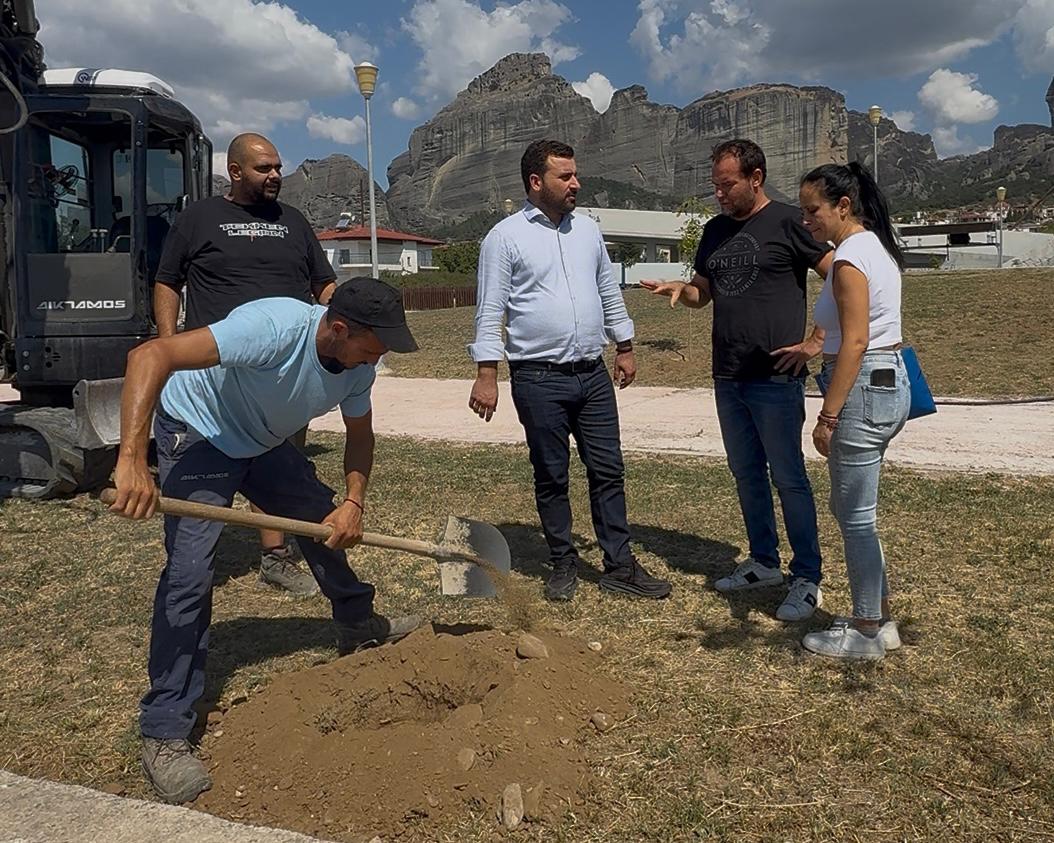 Αυτοψία Αβραμόπουλου στις εν εξελίξει εργασίες αναβάθμισης του Δημοτικού Πάρκου Καλαμπάκας «Χρ. Σινάνης»