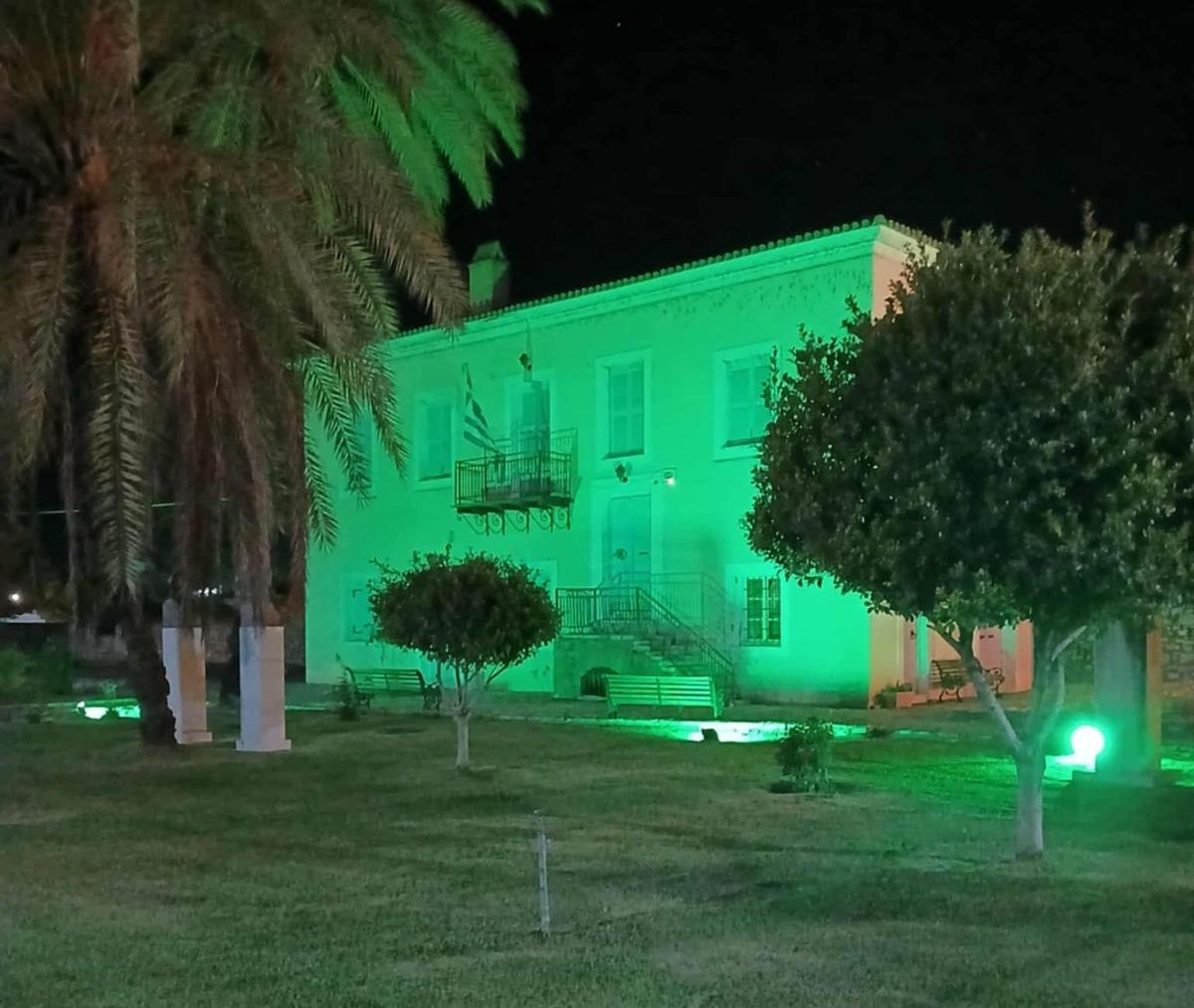 Δήμου Ιερής Πόλης Μεσολογγίου: Φωτίστηκε «πράσινο» το Μουσείο Οικογένειας Τρικούπη για την Ευρωπαϊκή Ημέρα Δωρεάς Οργάνων (11.10.2025)