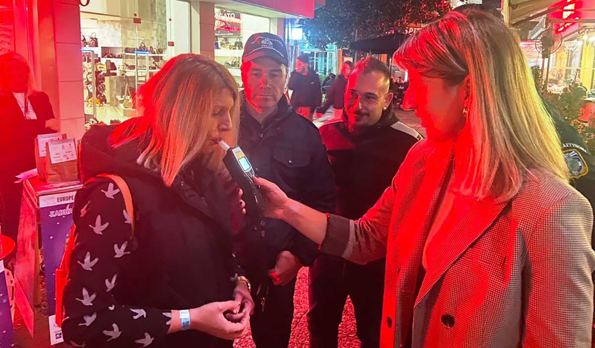 Δράση «Νύχτα χωρίς ατυχήματα» στα Τρίκαλα με το μήνυμα «Αλκοόλ και οδήγηση δεν πάνε μαζί»