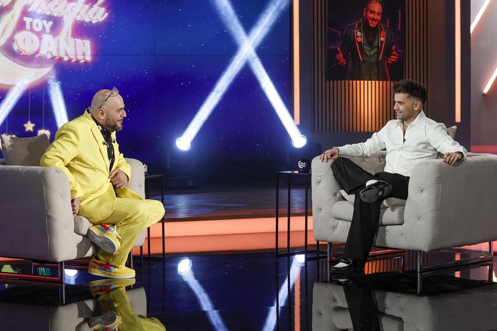 Θοδωρής Μαραντίνης και Ιωάννα Μαλέσκου στο πλατό της εκπομπής «Στην Αγκαλιά του Φάνη».