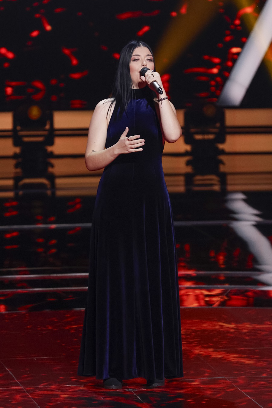 Στιγμιότυπο από τη σκηνή του ημιτελικού του The Voice of Greece