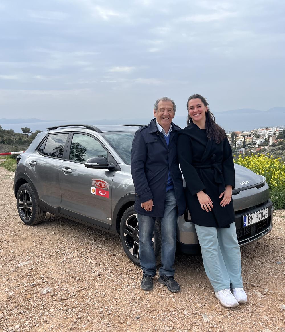 Στιγμιότυπο από το γύρισμα του TractioN με τη Φωτεινή Τριχά