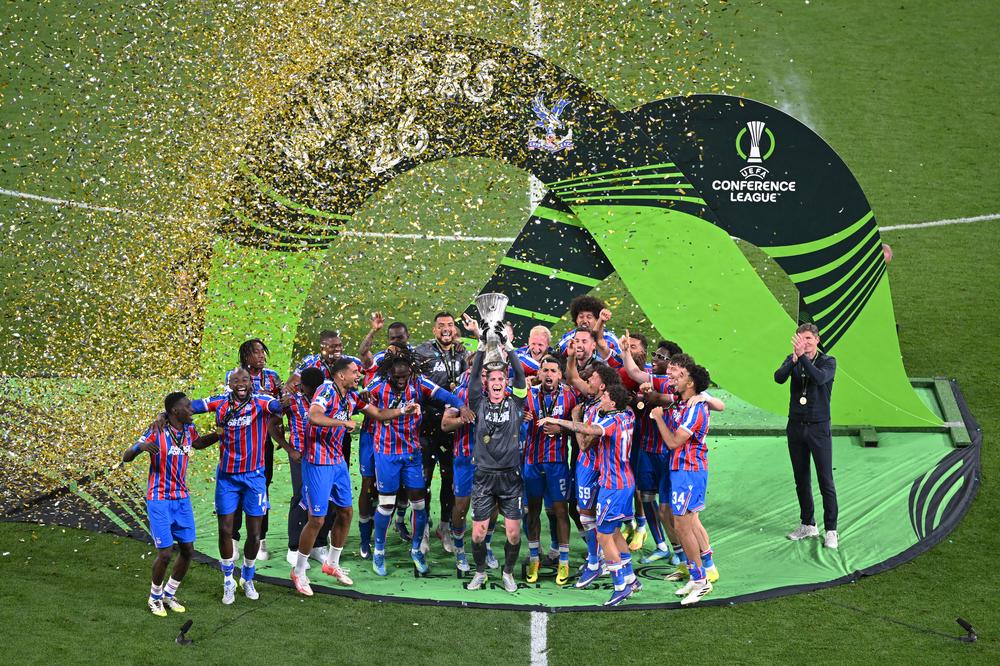 Στιγμιότυπο από τον τελικό του UEFA Conference League στη Λειψία